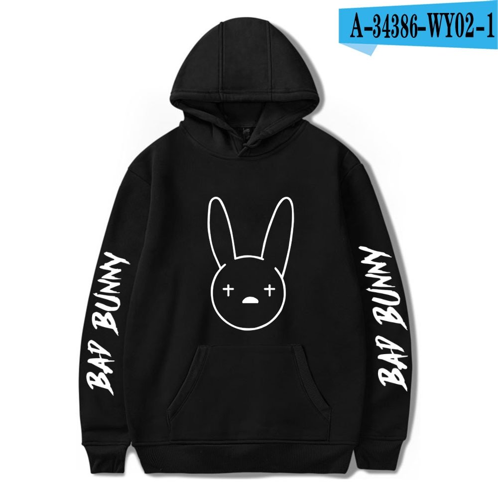 Fashion Design Bad Bunny Hoodies Sweatshirts Men/Women Casual Hip Hop Hoodie 2020 Popular Harajuku Pullover Hooded Clothing